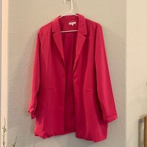Oversized pink blazer